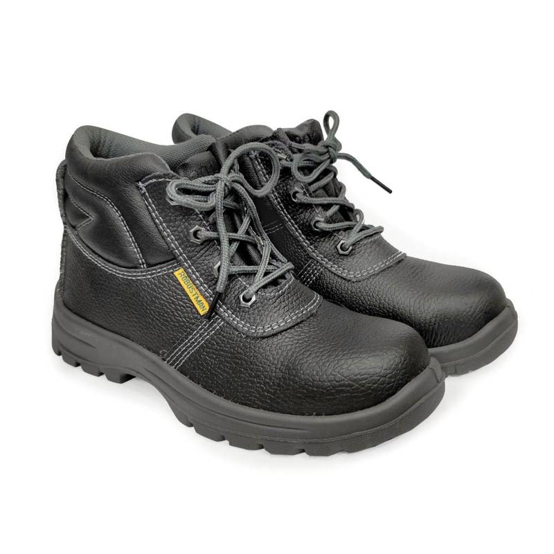 Robustman Safety Shoes High H/A-S3 - High Ankle Shoes, Buffalo Leather, Black Air Mesh, Steel Toecap & Midsole Rope Laced 5 ROBUSTMAN SAFETY SHOES HIGH