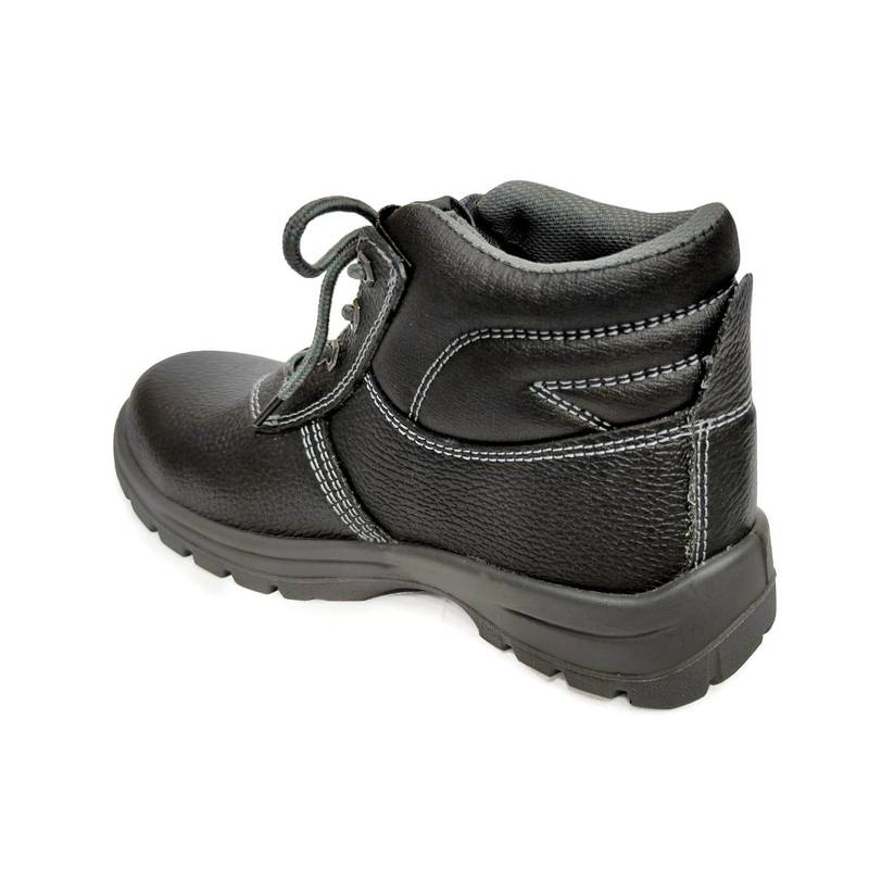 Robustman Safety Shoes High H/A-S3 - High Ankle Shoes, Buffalo Leather, Black Air Mesh, Steel Toecap & Midsole Rope Laced 3 ROBUSTMAN SAFETY SHOES HIGH