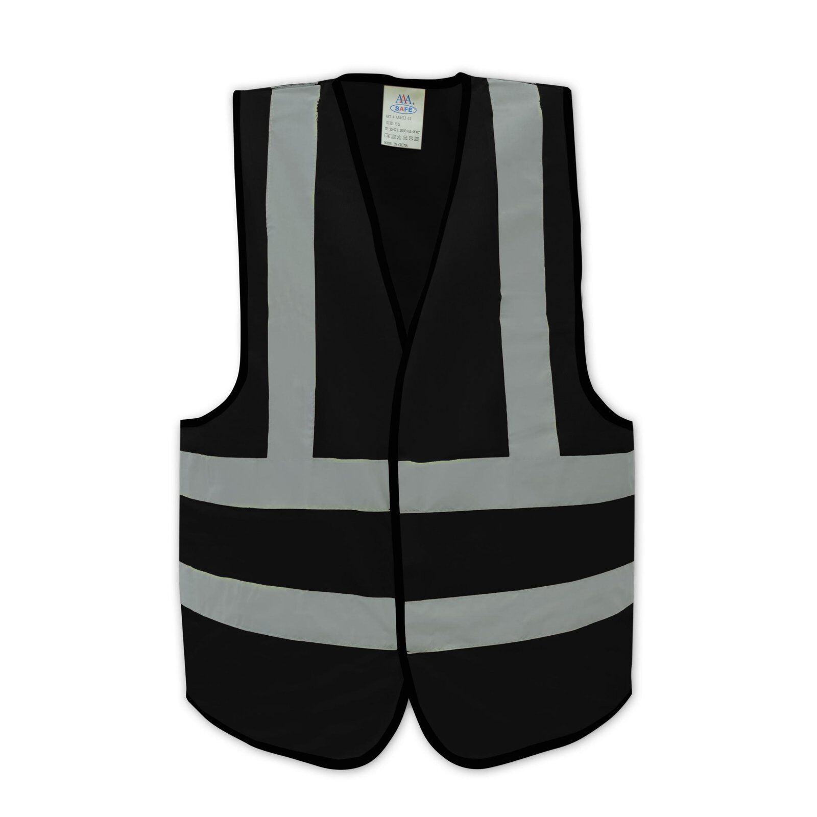 AAA Safety Jacket SJ-51 (120 GSM) - High-Visibility, Comfortable, Good Quality, Breathable and Lightweight 6 SJ-51 Black