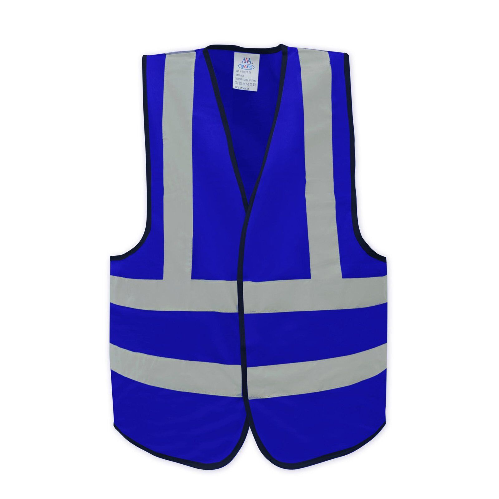 AAA Safety Jacket SJ-51 (120 GSM) - High-Visibility, Comfortable, Good Quality, Breathable and Lightweight 5 SJ-51 Blue