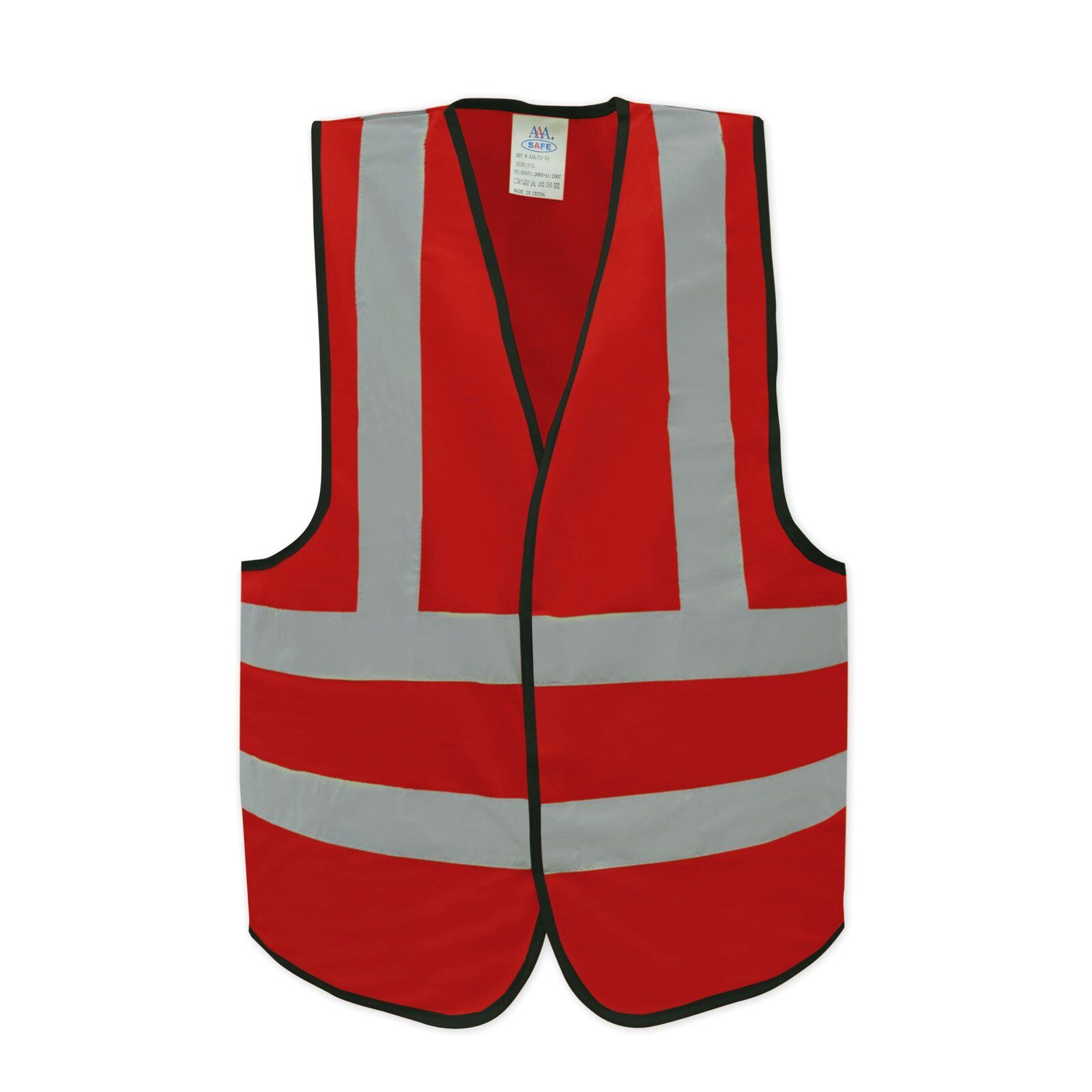 AAA Safety Jacket SJ-51 (120 GSM) - High-Visibility, Comfortable, Good Quality, Breathable and Lightweight 3 SJ-51 RED