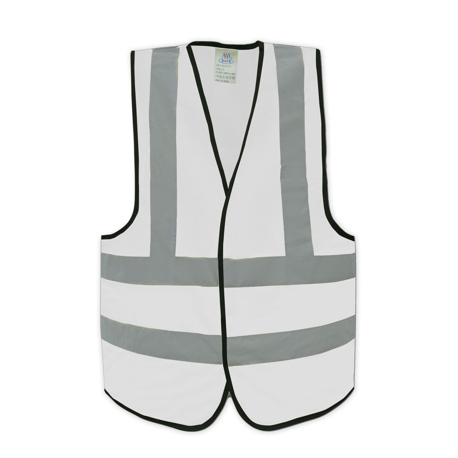 AAA Safety Jacket SJ-51 (120 GSM) - High-Visibility, Comfortable, Good Quality, Breathable and Lightweight 2 SJ-51 Whiite