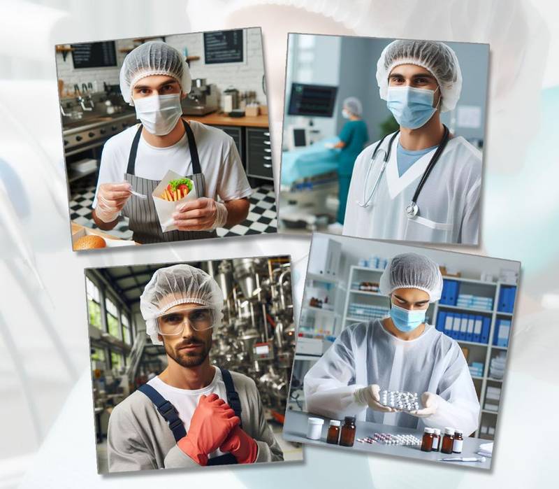 Disposable Head Cover - Non Woven Net, Disposable Dustproof Hair Net Mob Cap Medical Surgical Head Cover 2 Disposable Head Cover
