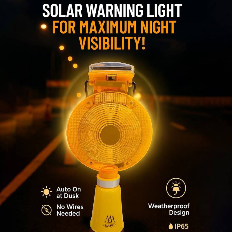 Solar Warning Light – Yellow LED with Reflector 5 Solar Warning Light – Yellow LED with Reflector - Image 5