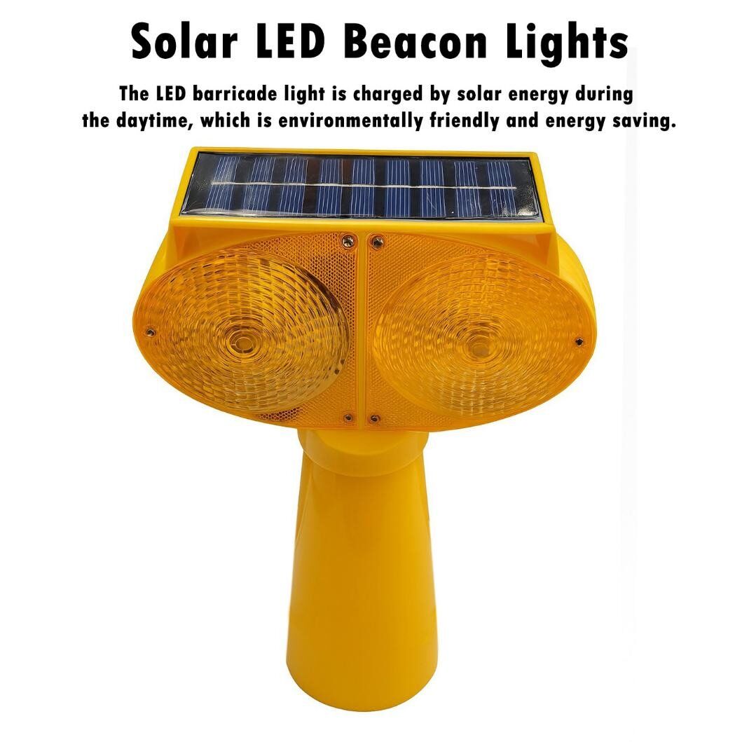 Solar Double Flashing Warning Light for Traffic Cones 2 Solar Double Flashing Warning Light for Traffic Cones - Image 2