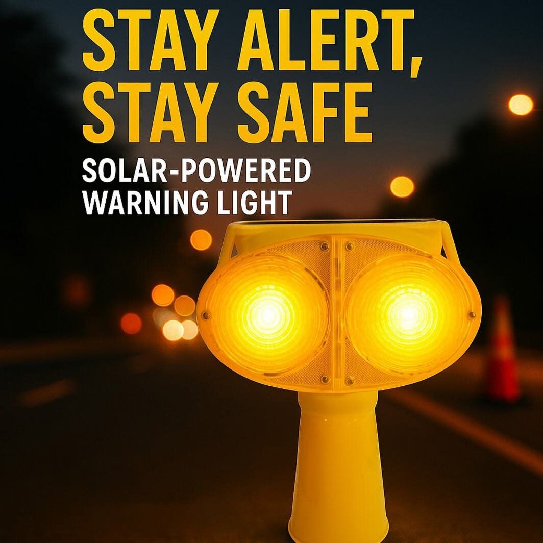 Solar Double Flashing Warning Light for Traffic Cones 3 Solar Double Flashing Warning Light for Traffic Cones - Image 3