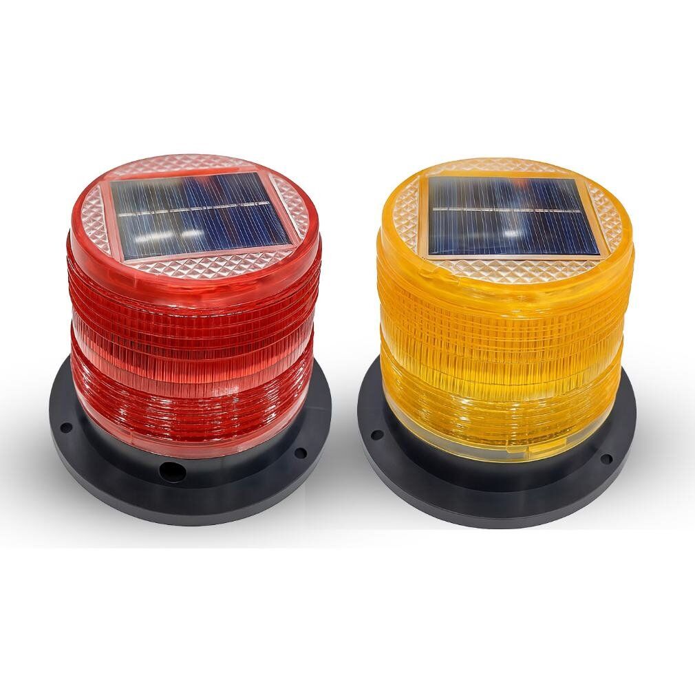 Solar-Powered Yellow & Red Warning Light 1 Solar-Powered Yellow & Red Warning Light