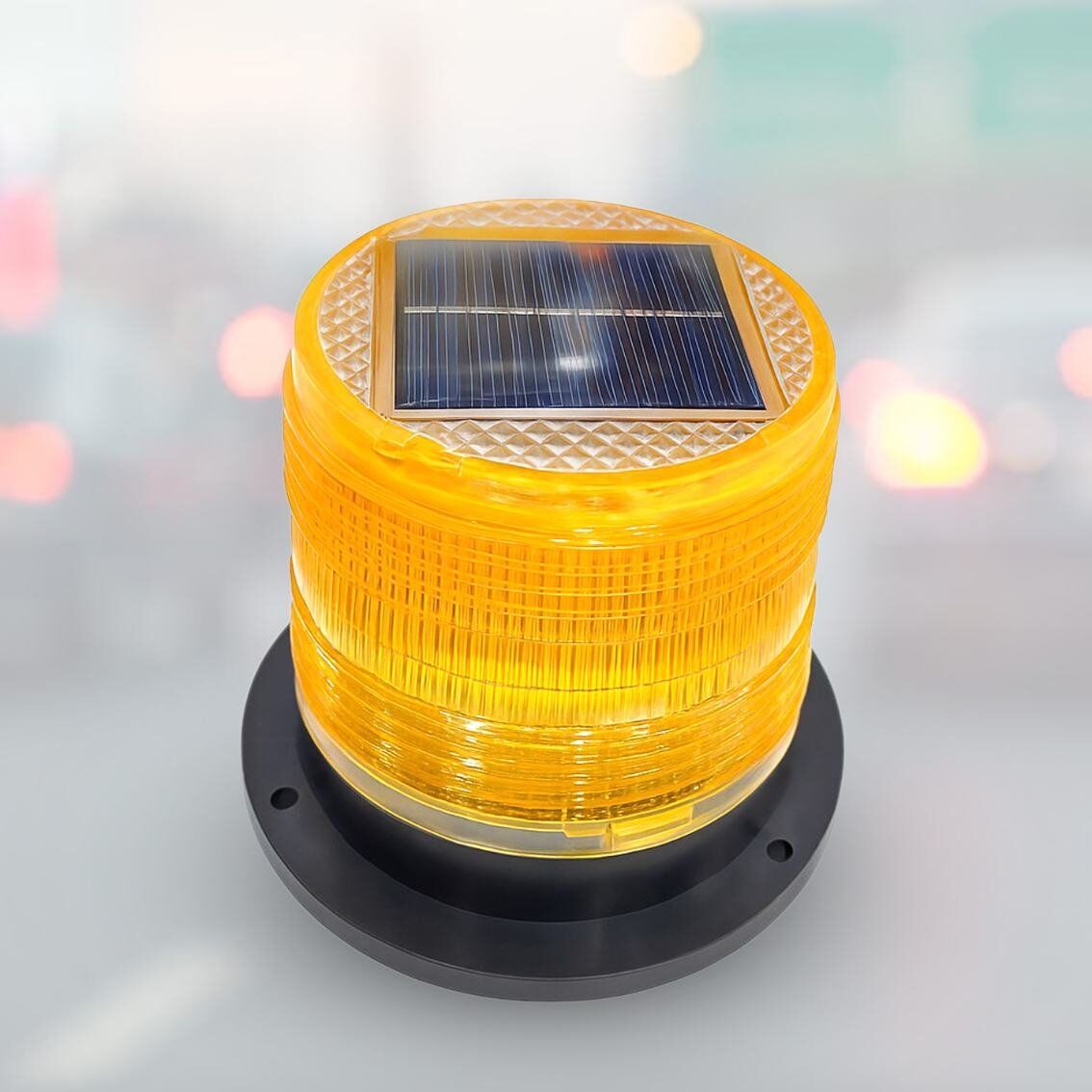 Solar-Powered Yellow & Red Warning Light 3 Solar-Powered Yellow & Red Warning Light - Image 3