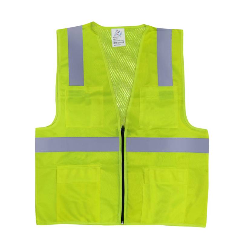 AAA Safety Jacket SJ-61 - Comfortable, Good Quality, High Visibility, Reflective Stripe & Strong Fabric 1 Safety Jacket SJ-61 green