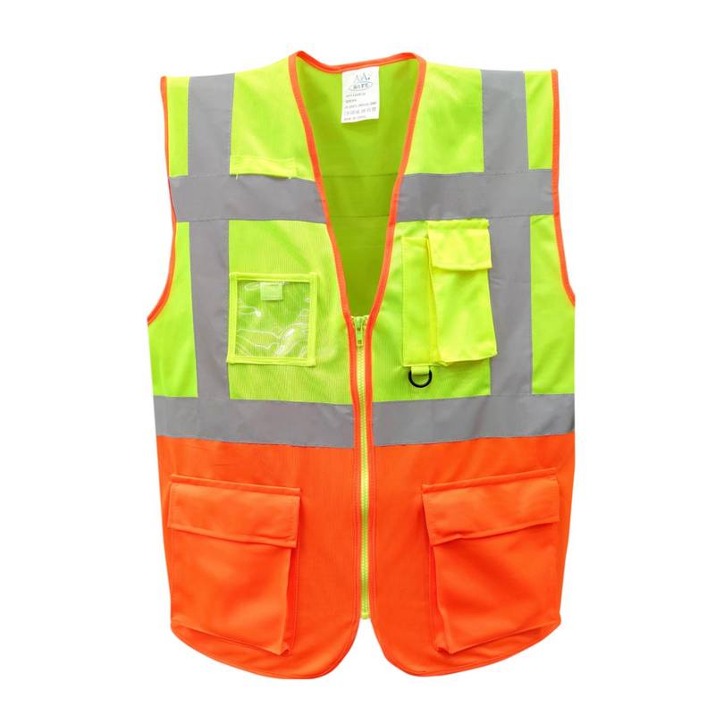 AAA Safety Jacket SJ-62 - High-Visibility Reflective Strips, Good Quality, Comfortable, Breathable and Light Enough 1 Safety Jacket SJ-62 green+orange